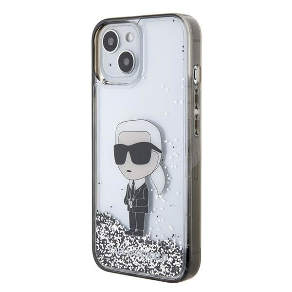Karl Lagerfeld KLHCP15SLKKNSK iPhone 15 6.1" transparent hardcase Liquid Glitter Ikonik 1 Karl Lagerfeld KLHCP15SLKKNSK iPhone 15 6.1" transparent hardcase Liquid Glitter Ikonik 1