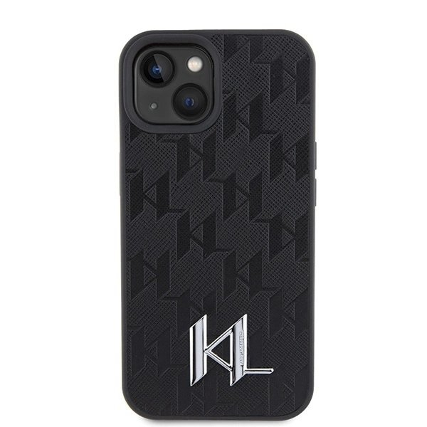 Karl Lagerfeld KLHCP15SPKLPKLK iPhone 15 / 14 / 13 6.1" Juodas/Juodas hardcase Odinis Monogram Hot Stamp Metal Logo 2 Karl Lagerfeld KLHCP15SPKLPKLK iPhone 15 / 14 / 13 6.1" Juodas/Juodas hardcase Odinis Monogram Hot Stamp Metal Logo 2