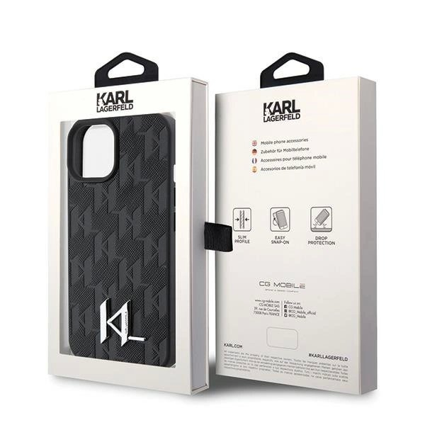 Karl Lagerfeld KLHCP15SPKLPKLK iPhone 15 / 14 / 13 6.1" Juodas/Juodas hardcase Odinis Monogram Hot Stamp Metal Logo 7 Karl Lagerfeld KLHCP15SPKLPKLK iPhone 15 / 14 / 13 6.1" Juodas/Juodas hardcase Odinis Monogram Hot Stamp Metal Logo 7