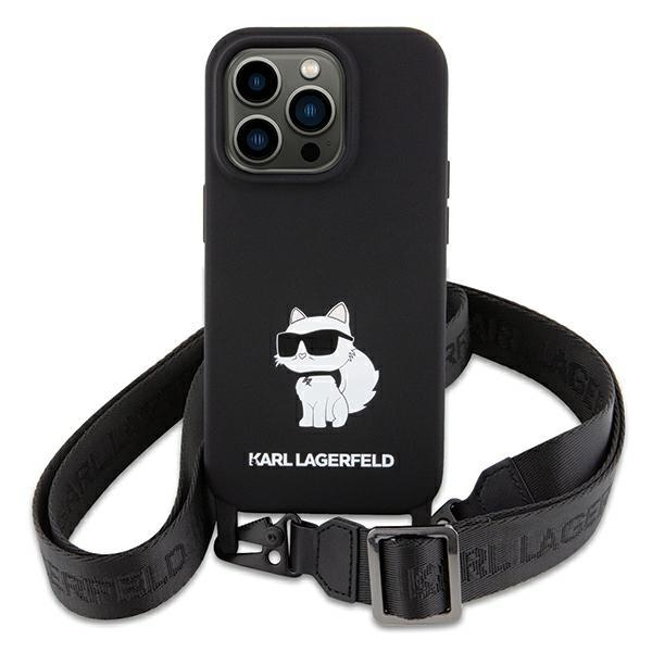 Originalus dėklas Karl Lagerfeld KLHCP15SSCBSCNK iPhone 15 6.1  hardcase Juodas Crossbody Silicone Choupette Originalus dėklas Karl Lagerfeld KLHCP15SSCBSCNK iPhone 15 6.1  hardcase Juodas Crossbody Silicone Choupette