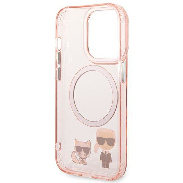 Karl Lagerfeld KLHMP14LHKCP iPhone 14 Pro 6.1" hardcase pink/pink Karl & Choupette Aluminum Magsafe 6 Karl Lagerfeld KLHMP14LHKCP iPhone 14 Pro 6.1" hardcase pink/pink Karl & Choupette Aluminum Magsafe 6