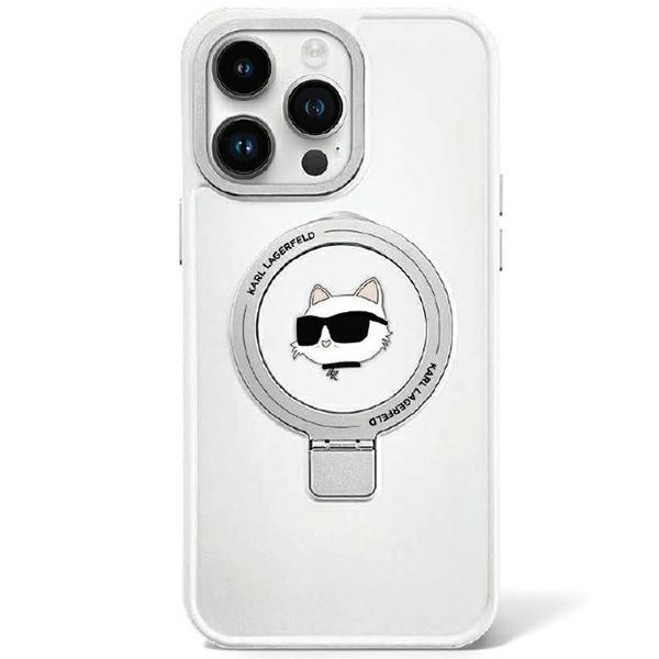 Originalus dėklas Karl Lagerfeld KLHMP15LHMRSCHH iPhone 15 Pro 6.1 Baltas/Baltas hardcase Ring Stand Choupette Head MagSafe Originalus dėklas Karl Lagerfeld KLHMP15LHMRSCHH iPhone 15 Pro 6.1 Baltas/Baltas hardcase Ring Stand Choupette Head MagSafe