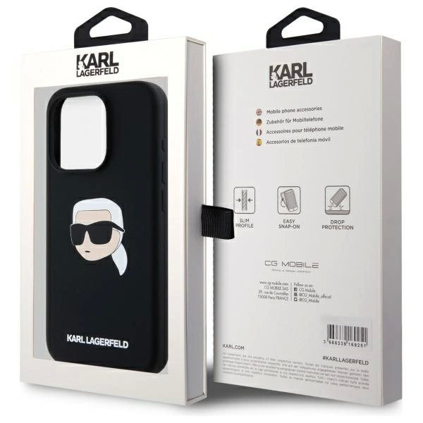 Karl Lagerfeld KLHMP15LSKHPPLK iPhone 15 Pro 6.1" Juodas/Juodas hardcase Silikoninis Karl Head Print MagSafe 7 Karl Lagerfeld KLHMP15LSKHPPLK iPhone 15 Pro 6.1" Juodas/Juodas hardcase Silikoninis Karl Head Print MagSafe 7