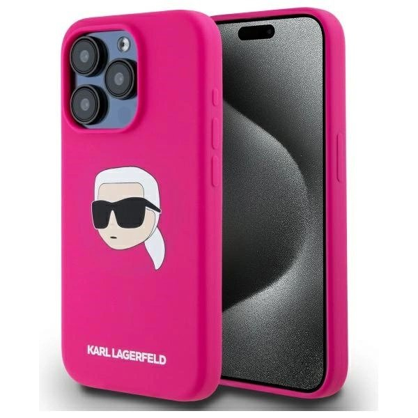 Karl Lagerfeld KLHMP15LSKHPPPLF iPhone 15 Pro 6.1" fuchsia/fuschia hardcase Silikoninis Karl Head Print MagSafe Karl Lagerfeld KLHMP15LSKHPPPLF iPhone 15 Pro 6.1" fuchsia/fuschia hardcase Silikoninis Karl Head Print MagSafe