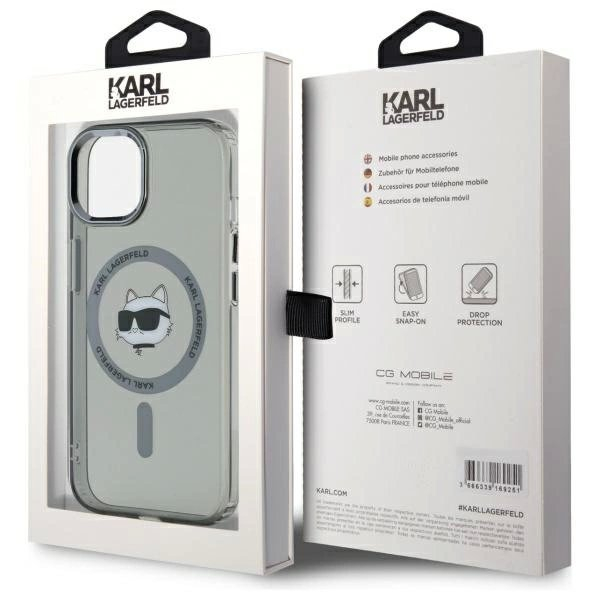Dėklas Karl Lagerfeld KLHMP15SHLSCHK iPhone 15 6.1 Juodas/Juodas hard IML Metal Choupette Head MagSafe 7 Dėklas Karl Lagerfeld KLHMP15SHLSCHK iPhone 15 6.1 Juodas/Juodas hard IML Metal Choupette Head MagSafe 7