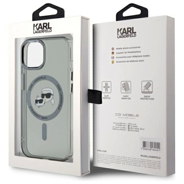 Dėklas Karl Lagerfeld KLHMP15SHLSKCK iPhone 15 6.1 Juodas/Juodas hard IML Metal KarlChoupette Head MagSafe 7 Dėklas Karl Lagerfeld KLHMP15SHLSKCK iPhone 15 6.1 Juodas/Juodas hard IML Metal KarlChoupette Head MagSafe 7