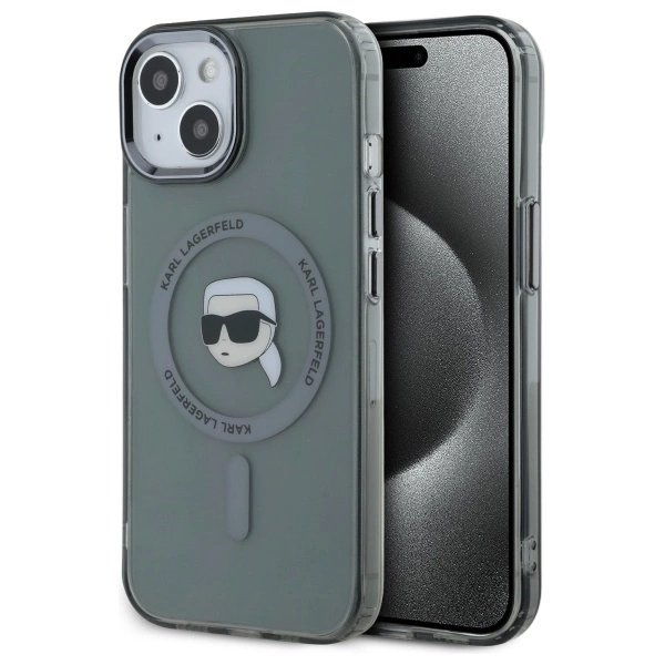 Dėklas Karl Lagerfeld KLHMP15SHLSKIK iPhone 15 6.1 Juodas/Juodas hard IML Metal Karl Head MagSafe Dėklas Karl Lagerfeld KLHMP15SHLSKIK iPhone 15 6.1 Juodas/Juodas hard IML Metal Karl Head MagSafe