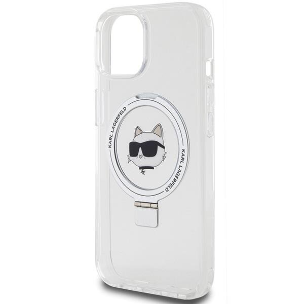 Originalus dėklas Karl Lagerfeld KLHMP15SHMRSCHH iPhone 15 6.1  Baltas/Baltas hardcase Ring Stand Choupette Head MagSafe 5 Originalus dėklas Karl Lagerfeld KLHMP15SHMRSCHH iPhone 15 6.1  Baltas/Baltas hardcase Ring Stand Choupette Head MagSafe 5