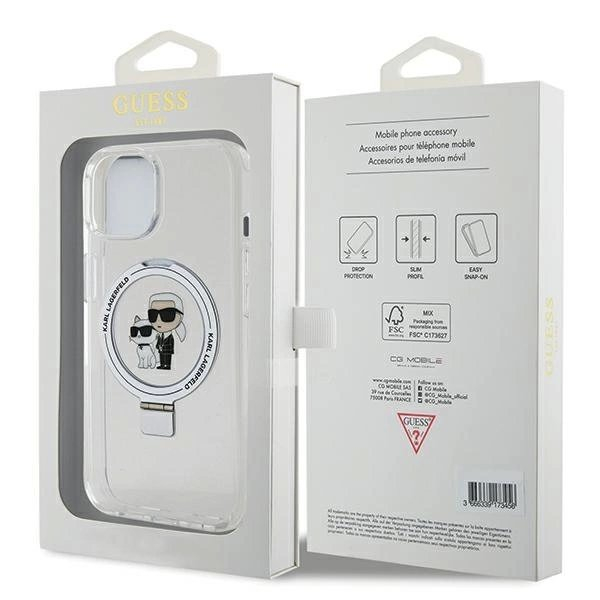 Karl Lagerfeld KLHMP15SHMRSKCH iPhone 15 / 14 / 13 6.1" Baltas/Baltas hardcase Ring Stand Karl&Choupette MagSafe 7 Karl Lagerfeld KLHMP15SHMRSKCH iPhone 15 / 14 / 13 6.1" Baltas/Baltas hardcase Ring Stand Karl&Choupette MagSafe 7