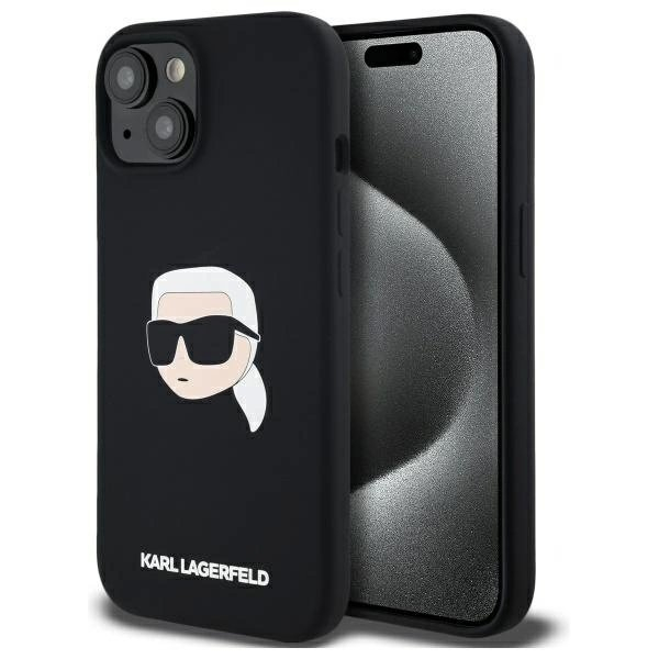 Karl Lagerfeld KLHMP15SSKHPPLK iPhone 15 6.1" Juodas/Juodas hardcase Silikoninis Karl Head Print MagSafe Karl Lagerfeld KLHMP15SSKHPPLK iPhone 15 6.1" Juodas/Juodas hardcase Silikoninis Karl Head Print MagSafe