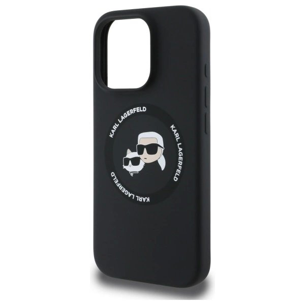 Karl Lagerfeld KLHMP16XSKCHTCK iPhone 16 Pro Max 6.9" Juodas/Juodas hardcase Silikoninis Karl&Choupette Heads MagSafe 5