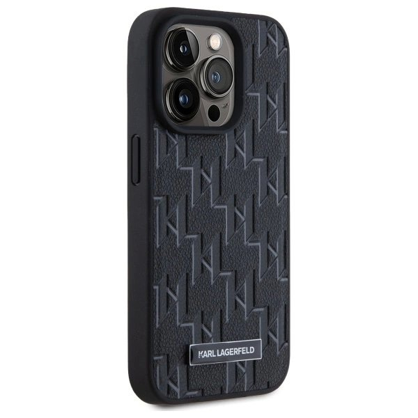 iPhone 15 Pro – Karl Lagerfeld Leather Monogram Metal Logo MagSafe dėklas - Juodas 3 iPhone 15 Pro – Karl Lagerfeld Leather Monogram Metal Logo MagSafe dėklas - Juodas 3