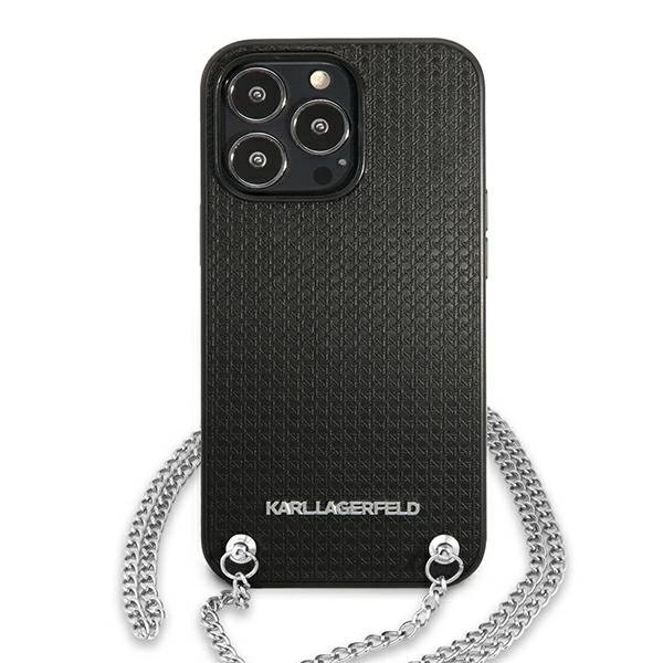 Karl Lagerfeld Odinis Textured and Chain Dėklas skirtas iPhone 13 Pro Max 6.7" - Juodas 2 Karl Lagerfeld Odinis Textured and Chain Dėklas skirtas iPhone 13 Pro Max 6.7" - Juodas 2