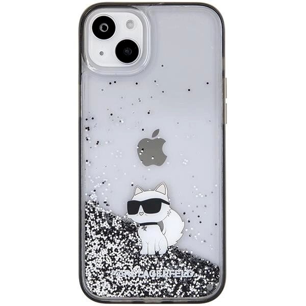 Karl Lagerfeld Liquid Glitter Choupette dėklas skirtas iPhone 15 Plus - Permatomas 2