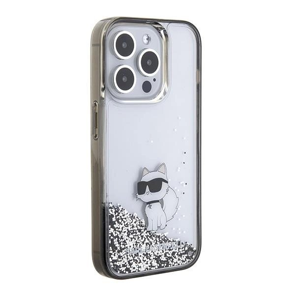 Karl Lagerfeld Liquid Glitter Choupette dėklas skirtas iPhone 15 Pro Max - Permatomas 3