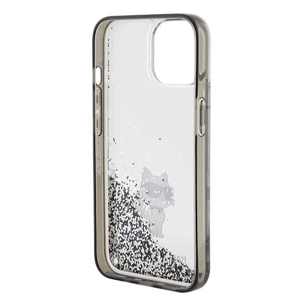 Karl Lagerfeld Liquid Glitter Choupette dėklas skirtas iPhone 15 - Permatomas 6