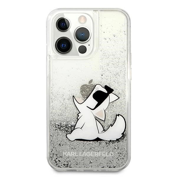 Karl Lagerfeld Liquid Glitter Choupette Fun Dėklas skirtas iPhone 13 Pro Max 6.7&quot; - Sidabrinis 2