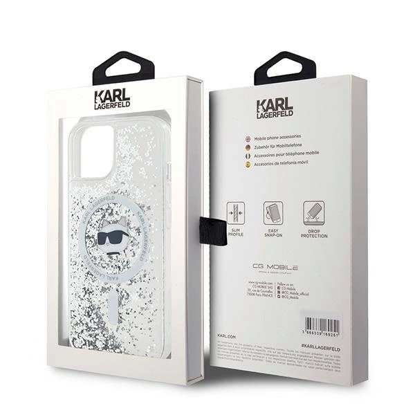 Karl Lagerfeld Liquid Glitter Choupette Head MagSafe dėklas iPhone 14 / 15 / 13 - Permatomas 7 Karl Lagerfeld Liquid Glitter Choupette Head MagSafe dėklas iPhone 14 / 15 / 13 - Permatomas 7