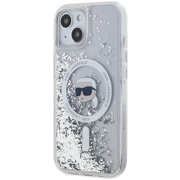 Karl Lagerfeld Liquid Glitter Karl Head MagSafe dėklas iPhone 15 / 14 / 13 - Permatomas 1 Karl Lagerfeld Liquid Glitter Karl Head MagSafe dėklas iPhone 15 / 14 / 13 - Permatomas 1