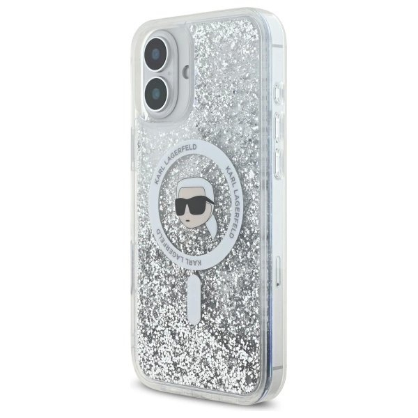Dėklas Karl Lagerfeld Liquid Glitter Karl Head Magsafe iPhone 16 Plus - Skaidrus 1 Dėklas Karl Lagerfeld Liquid Glitter Karl Head Magsafe iPhone 16 Plus - Skaidrus 1