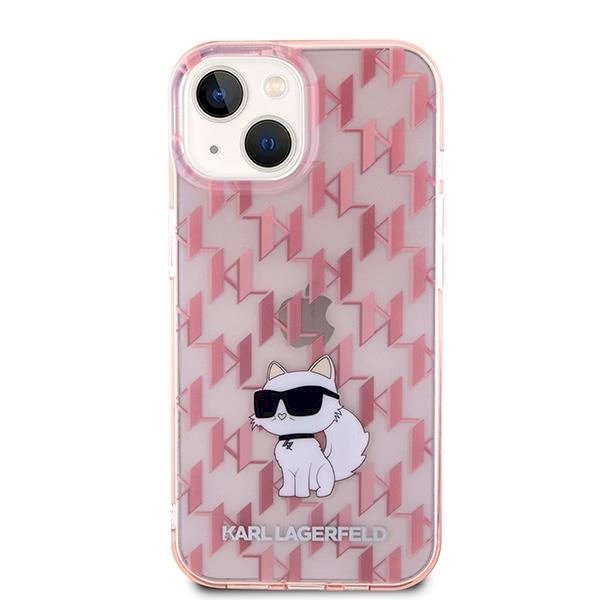 Karl Lagerfeld Monogram Choupette dėklas skirtas iPhone 15 - Rožinis 2 Karl Lagerfeld Monogram Choupette dėklas skirtas iPhone 15 - Rožinis 2