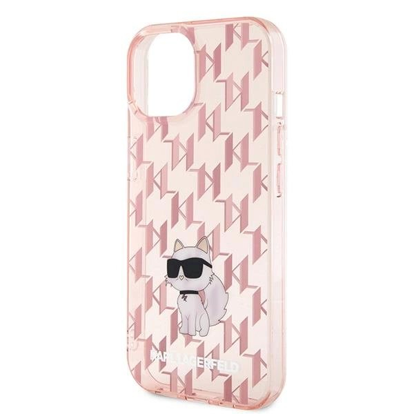 Karl Lagerfeld Monogram Choupette dėklas skirtas iPhone 15 - Rožinis 5 Karl Lagerfeld Monogram Choupette dėklas skirtas iPhone 15 - Rožinis 5