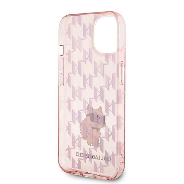 Karl Lagerfeld Monogram Choupette dėklas skirtas iPhone 15 - Rožinis 6 Karl Lagerfeld Monogram Choupette dėklas skirtas iPhone 15 - Rožinis 6