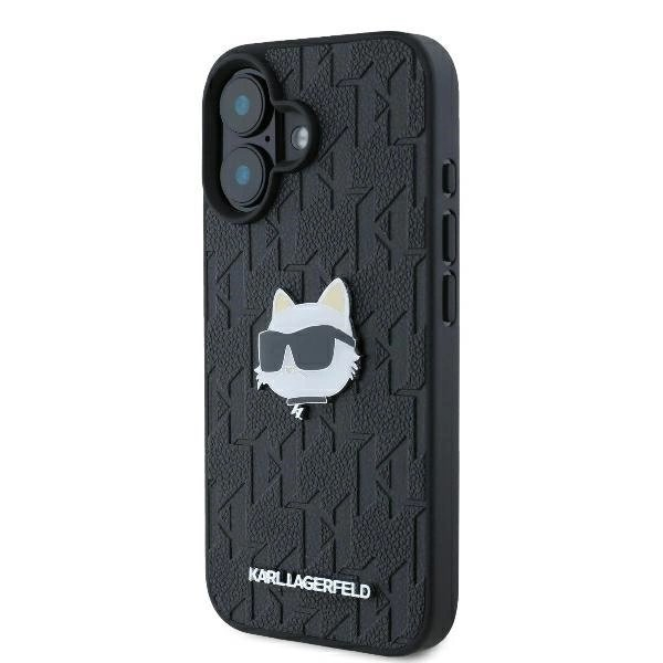 iPhone 16 Karl Lagerfeld Monogram Choupette Head Pin dėklas – juodas 1 iPhone 16 Karl Lagerfeld Monogram Choupette Head Pin dėklas – juodas 1