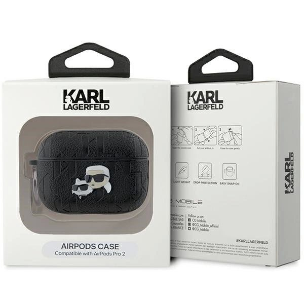 Karl Lagerfeld Monogram Karl Choupette Head dėklas AirPods Pro 2 - Juodas 3 Karl Lagerfeld Monogram Karl Choupette Head dėklas AirPods Pro 2 - Juodas 3
