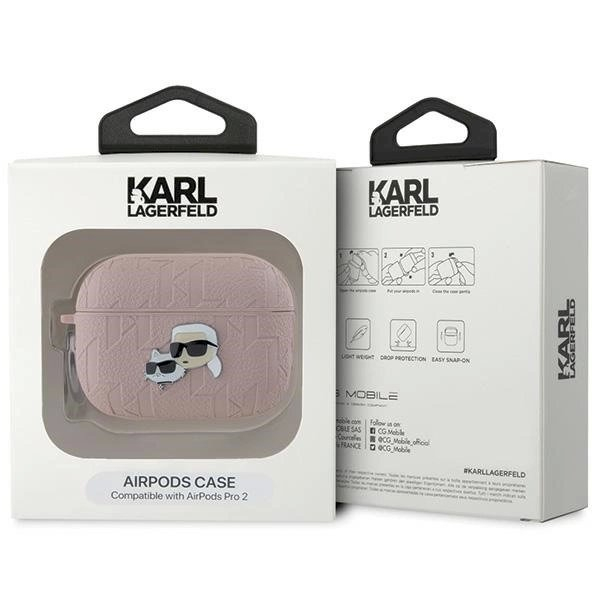 Karl Lagerfeld Monogram Karl Choupette Head dėklas AirPods Pro 2 - Rožinis 3 Karl Lagerfeld Monogram Karl Choupette Head dėklas AirPods Pro 2 - Rožinis 3