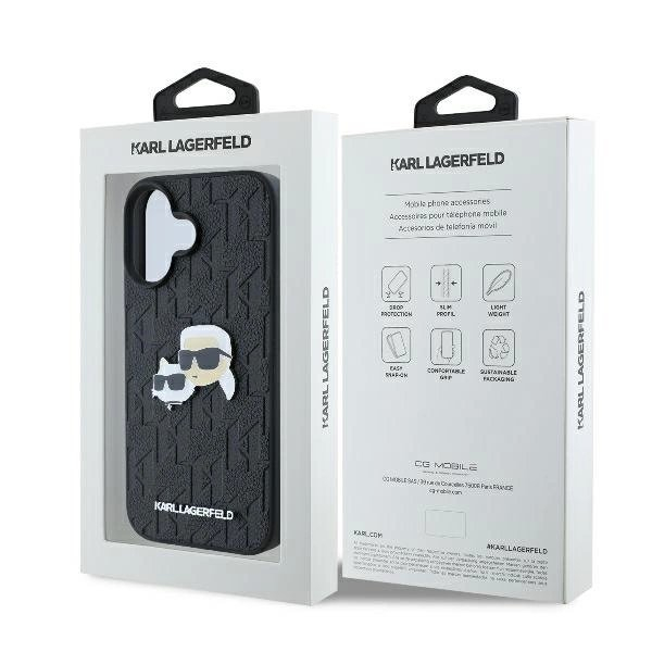 Dėklas Karl Lagerfeld Monogram Karl Choupette Head Pin iPhone 16 - Juodas 7 Dėklas Karl Lagerfeld Monogram Karl Choupette Head Pin iPhone 16 - Juodas 7