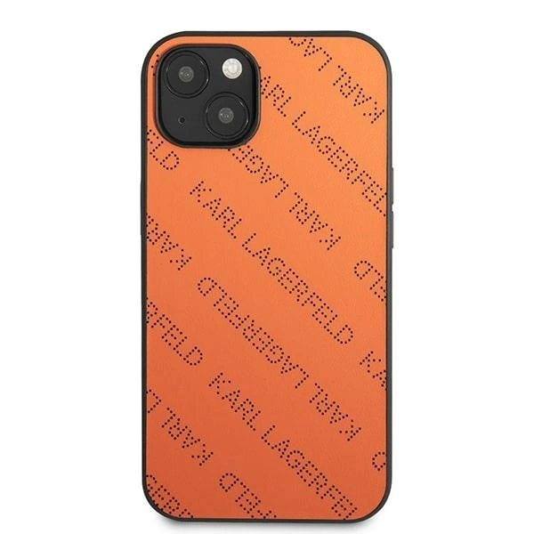 Karl Lagerfeld Perforated Allover Dėklas skirtas iPhone 13 / 14 / 15 6.1&quot; - Orange 2