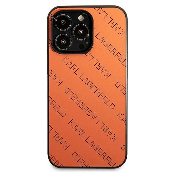Karl Lagerfeld Perforated Allover iPhone 13 Pro Max 6.7&quot; Dėklas - Orange 2