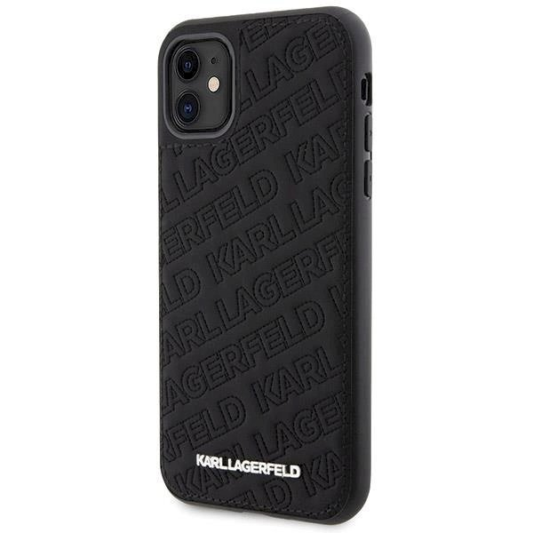 Karl Lagerfeld Quilted K Pattern dėklas skirtas iPhone 11 / Xr - Juodas 1 Karl Lagerfeld Quilted K Pattern dėklas skirtas iPhone 11 / Xr - Juodas 1