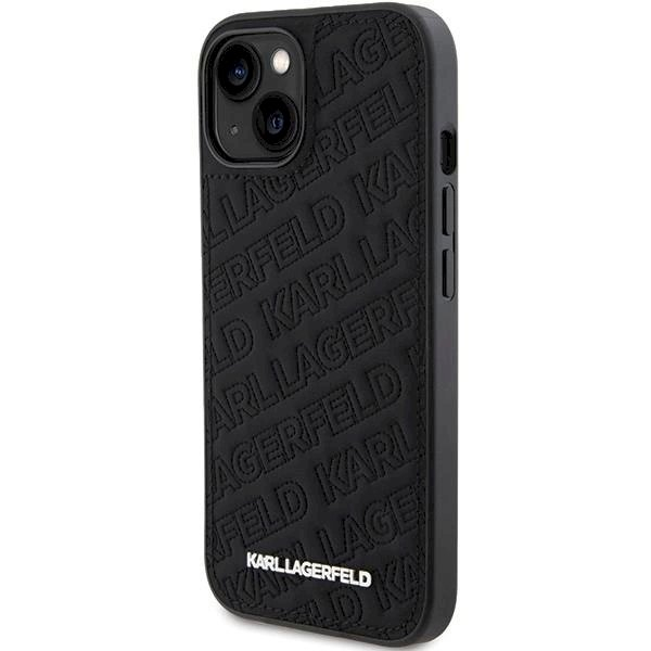 Karl Lagerfeld Quilted K Pattern dėklas skirtas iPhone 15 - Juodas 1 Karl Lagerfeld Quilted K Pattern dėklas skirtas iPhone 15 - Juodas 1