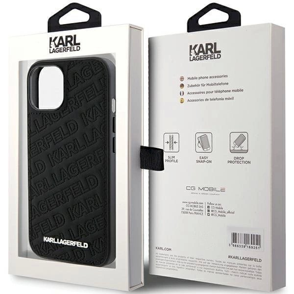 Karl Lagerfeld Quilted K Pattern dėklas skirtas iPhone 15 - Juodas 7 Karl Lagerfeld Quilted K Pattern dėklas skirtas iPhone 15 - Juodas 7