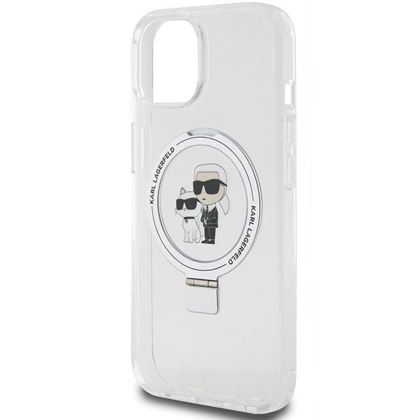 Dėklas Karl Lagerfeld Ring Stand Karl&Choupette MagSafe dėklas skirtas iPhone 14 / 15 / 13 - Baltas 5 Dėklas Karl Lagerfeld Ring Stand Karl&Choupette MagSafe dėklas skirtas iPhone 14 / 15 / 13 - Baltas 5
