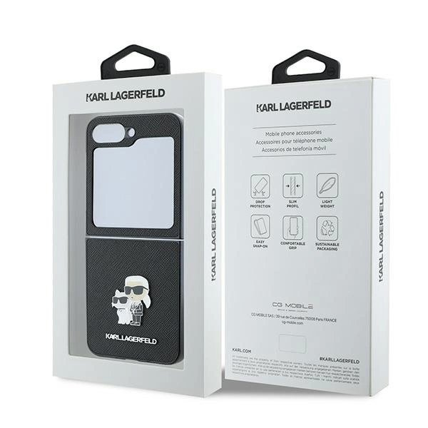 Karl Lagerfeld Saffiano Metal Pin Dėklas Samsung Galaxy Z Flip 6 - juodas 7 Karl Lagerfeld Saffiano Metal Pin Dėklas Samsung Galaxy Z Flip 6 - juodas 7