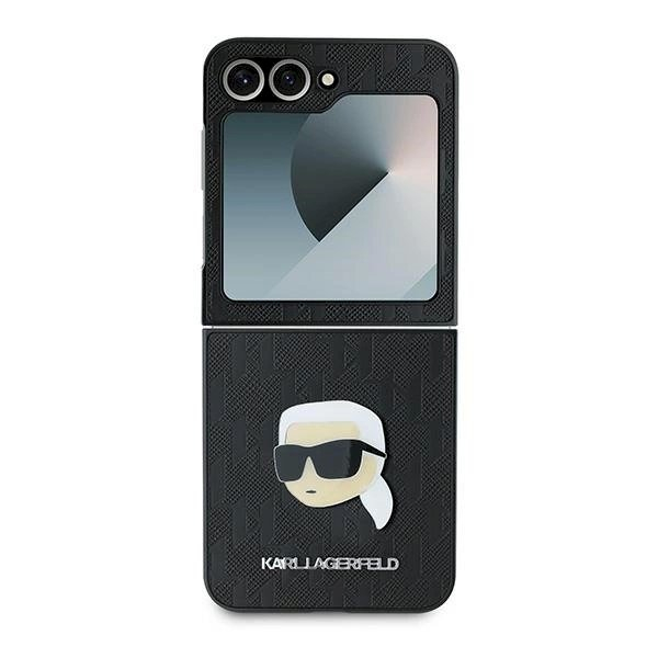 Karl Lagerfeld Saffiano Monogram Dėklas Samsung Galaxy Z Flip 6 - juodas 1 Karl Lagerfeld Saffiano Monogram Dėklas Samsung Galaxy Z Flip 6 - juodas 1