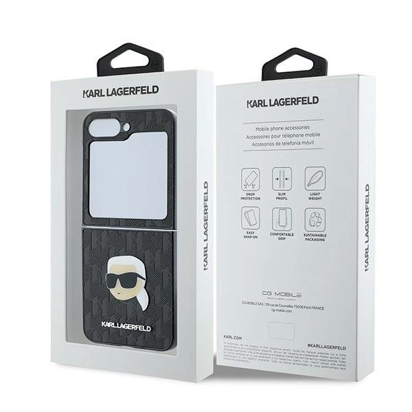 Karl Lagerfeld Saffiano Monogram Dėklas Samsung Galaxy Z Flip 6 - juodas 7 Karl Lagerfeld Saffiano Monogram Dėklas Samsung Galaxy Z Flip 6 - juodas 7