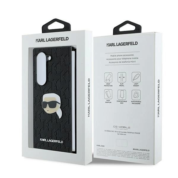 Karl Lagerfeld Saffiano Monogram Head Pin Dėklas Samsung Galaxy Z Fold 6 - juodas 6 Karl Lagerfeld Saffiano Monogram Head Pin Dėklas Samsung Galaxy Z Fold 6 - juodas 6