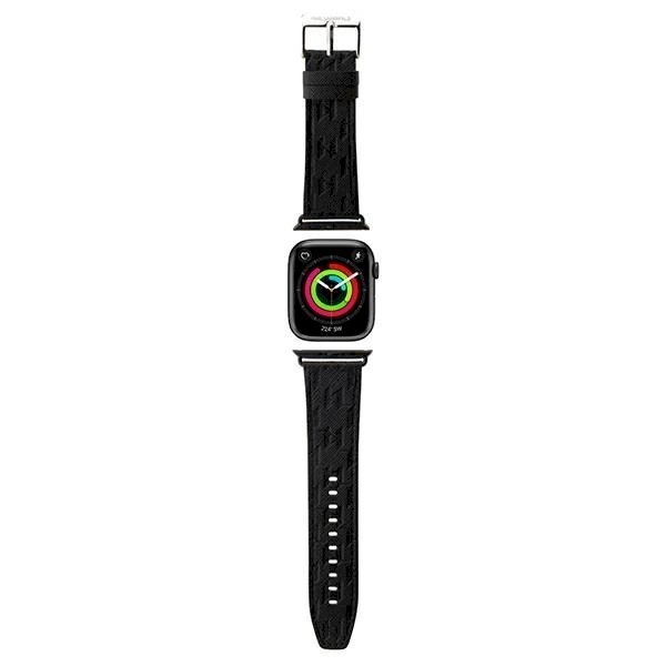 Karl Lagerfeld Saffiano Monogram Apyrankė Apple Watch 38/40/41mm - Juodas Karl Lagerfeld Saffiano Monogram Apyrankė Apple Watch 38/40/41mm - Juodas