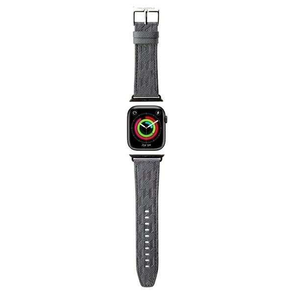 Karl Lagerfeld Saffiano Monogram Apyrankė Apple Watch 38/40/41mm - silver Karl Lagerfeld Saffiano Monogram Apyrankė Apple Watch 38/40/41mm - silver