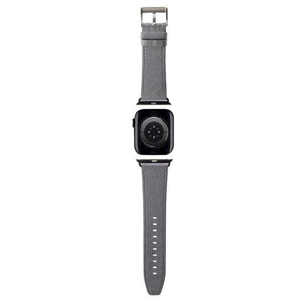 Apple Watch 42/44/45/49mm Karl Lagerfeld Saffiano Monogram apyrankė – sidabrinis 1