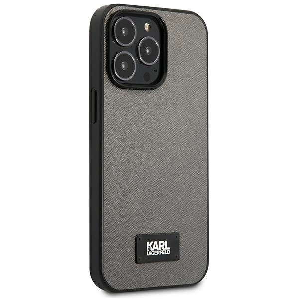 Karl Lagerfeld Saffiano Plaque Dėklas skirtas iPhone 13 Pro / 13 6.1" - Sidabrinis 3