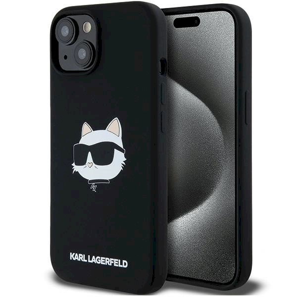 Karl Lagerfeld Silicone Choupette Head MagSafe dėklas iPhone 15/14/13 - Juodas Karl Lagerfeld Silicone Choupette Head MagSafe dėklas iPhone 15/14/13 - Juodas