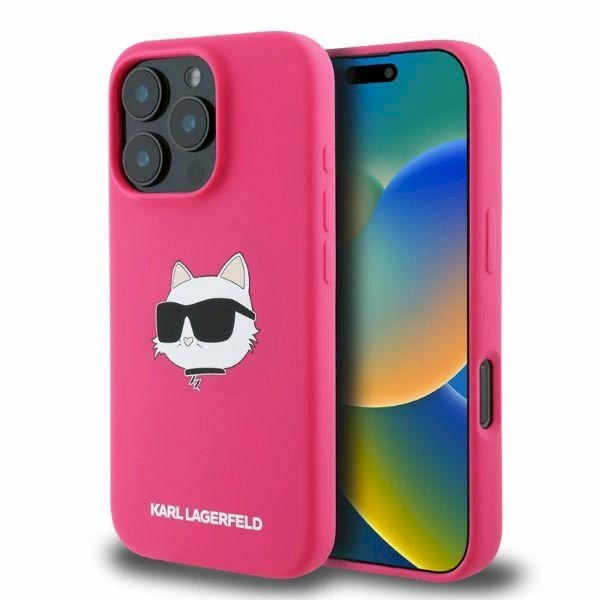 Karl Lagerfeld Silicone Choupette Head Print MagSafe iPhone 16 Pro Max Case - Fuchsia Karl Lagerfeld Silicone Choupette Head Print MagSafe iPhone 16 Pro Max Case - Fuchsia