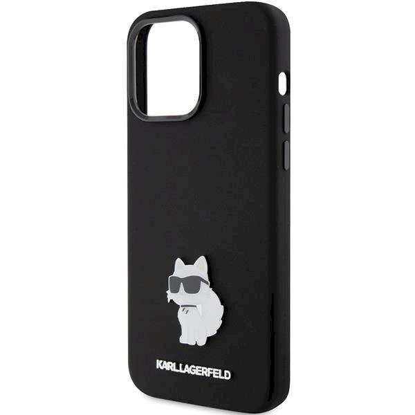 Karl Lagerfeld Silicone Choupette Metal Pin dėklas skirtas iPhone 15 Pro - Juodas 5 Karl Lagerfeld Silicone Choupette Metal Pin dėklas skirtas iPhone 15 Pro - Juodas 5