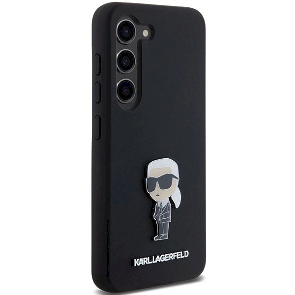 Karl Lagerfeld Silicone Ikonik Metal Pin dėklas Samsung Galaxy S24 - Juodas 3 Karl Lagerfeld Silicone Ikonik Metal Pin dėklas Samsung Galaxy S24 - Juodas 3