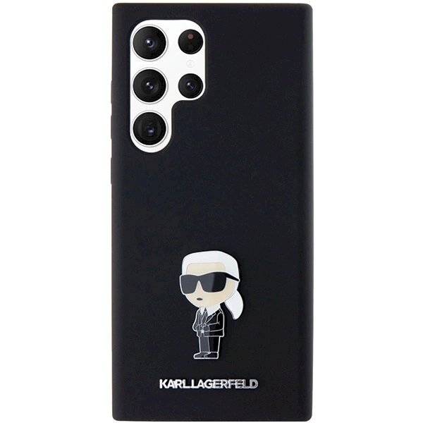 Karl Lagerfeld Silicone Ikonik Metal Pin dėklas Samsung Galaxy S24 Ultra - Juodas 2 Karl Lagerfeld Silicone Ikonik Metal Pin dėklas Samsung Galaxy S24 Ultra - Juodas 2